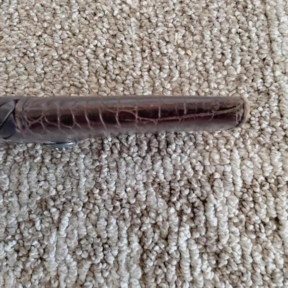 Brighton Vintage Wallet Leather Croc Embossed Black Brown Bi-Fold - Picture 7 of 9